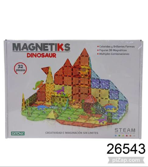 Imagen de MAGNETIKS DINOSAUR 32PZAS 7.26